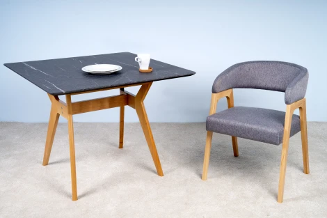 Стол R-Home Нарвик квадратный 860*860 Мрамор Графит