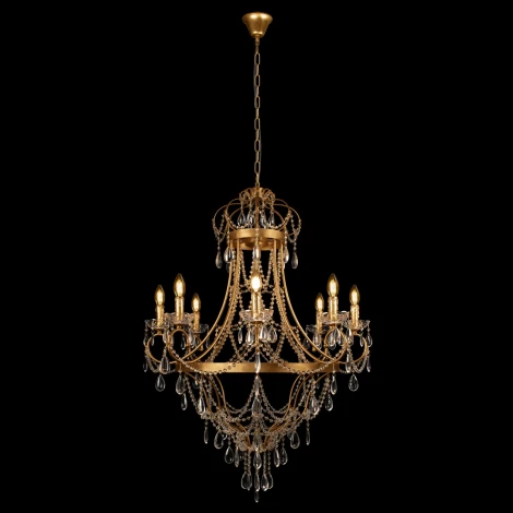 Подвесная люстра со стеклянными подвесками в форме подсвечника Loft It Foil 10430/8 (220V, на цепи, подсвечник, свеча)