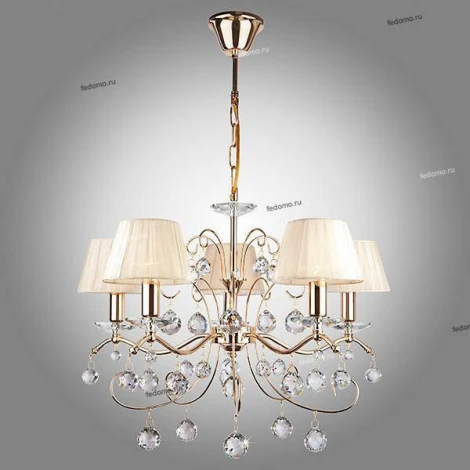 Подвесная люстра Eurosvet Эстель 10058/5 золото/прозрачный хрусталь Strotskis