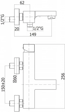 Смеситель Cezares Effect VM-01 для ванны с душем