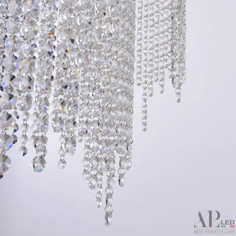Подвесная люстра светодиодная APL LED Sicilia SH02.55.D.Ni.4000 (220V, хрусталь, на тросе)
