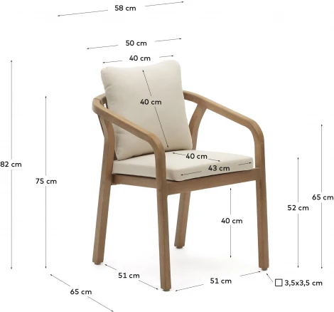 Стул уличный La Forma (ex Julia Grup) Malaret (Белый/ Веревка)