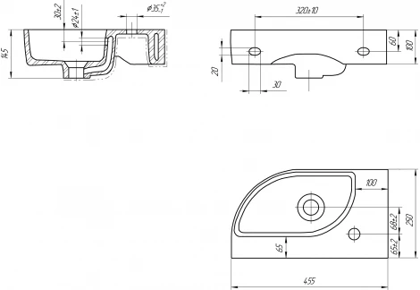 Рукомойник Cersanit CAMEO 45 левый