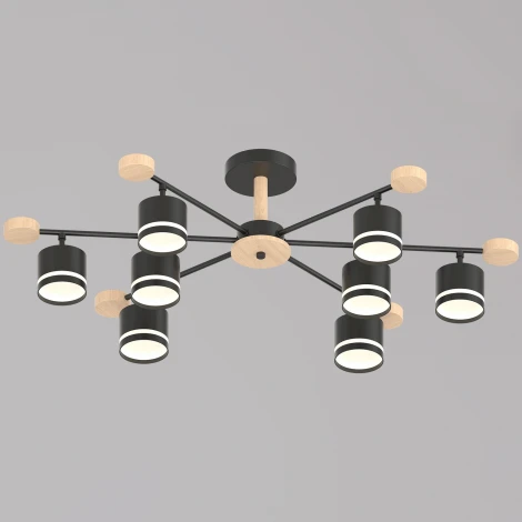 Потолочная люстра на штанге Reluce 78730-0.3-08 GX53 BK+WOOD