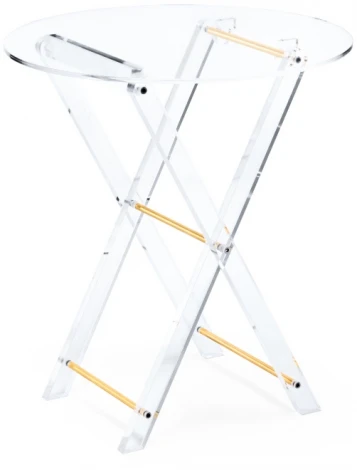 Журнальный столик Woodville складной Spirit 40x45 clear / gold 15641