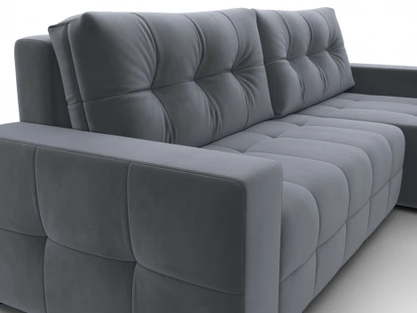 Диван угловой Лига-122 угол универсальный (ДСП,Брус,Велюр/Серый) Лига Диванов 137605