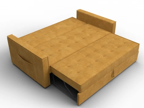 Диван прямой Лига-104 (160) (ЛДСП,Брус,Фанера,Велюр/Желтый) Лига Диванов 134879