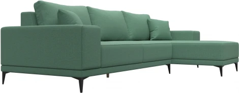 Диван угловой Льюес правый (Зеленый/Рогожка) Лига Диванов арт.124722