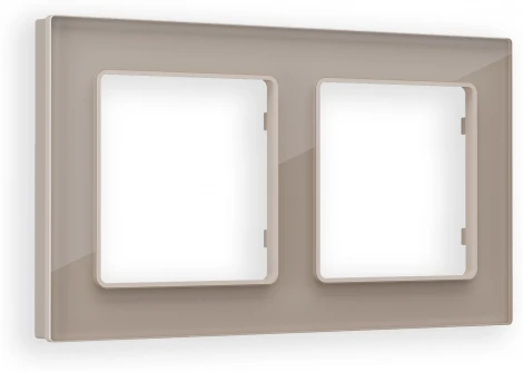 Рамка Ambrella Volt ALFA Platos (Серо-бежевый Стекло закаленное натуральное) 2-ая AF380602