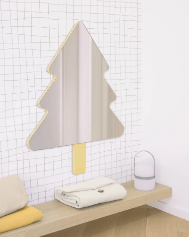 Настенное зеркало La Forma (ex Julia Grup) Saori (Желтый/ МДФ)