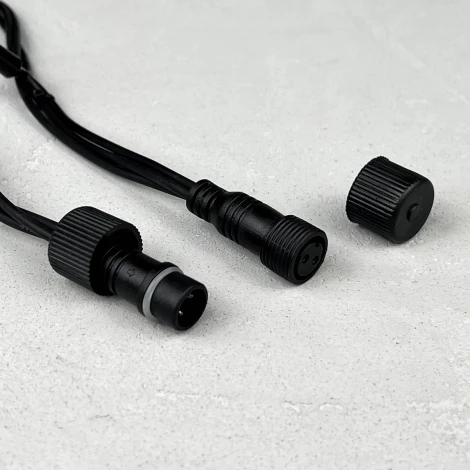 Гирлянда Нить 10м золотой, 75 LED, провод черный каучук, IP65 Laitcom LL75-1-2GL