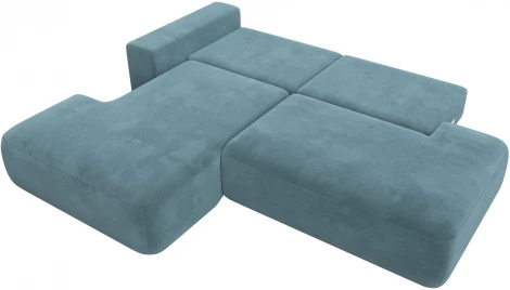 Диван угловой Лига-036 НПБ Модерн левый угол (Бирюзовый/Велюр) Лига Диванов арт.121408L