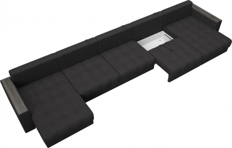 Диван П-образный с декором Лига-049 НПБ Мегалонг Лига Диванов (Замша) арт.128546