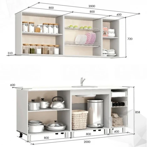 Кухня Крафт 2.0м, Крафт, Черный янтарь БТС 00-00258656
