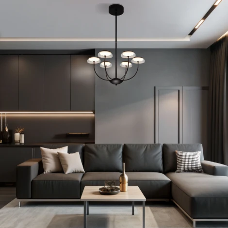 Потолочная люстра на штанге Eurosvet Fungo 50388 LED черный (220V)