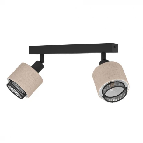 Спот Eglo Rosley 43657 2x40W(E14), сталь, черный, текстиль, натуральный