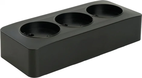 Розетка тройная без заземления (черный матовый) Stekker София 49500