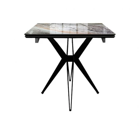 Стол DikLine DKS140 керамика Venetian Brown Light глянец, подстолье черное, опоры черные (2уп.) 00-00081179