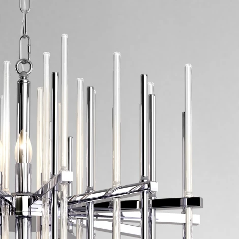 Подвесная люстра Wi-Fi Bogate's Allure 355/6 Smart хром (220V, управление смартфоном, голосовое управление, умный дом - Minimir Home, Алиса, Маруся, Салют, на цепи)