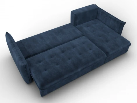 Диван угловой Лига-100 НПБ угол универсальный (ДСП,Фанера/Пластик/Велюр/Синий) Лига Диванов 133665