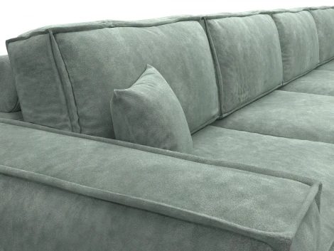 Диван прямой Лига-081 НПБ МегаЛонг (ДСП/Пластик/Велюр/Зеленый) Лига Диванов 130296