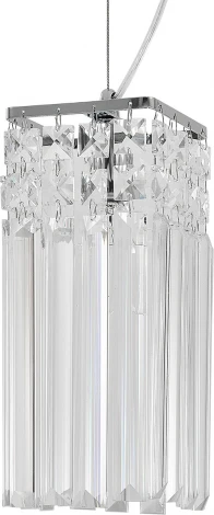 Подвесной светильник Escada Chamarel 2129/1S 1x60Вт E14, металл/хрусталь, хром (220V, на тросе)