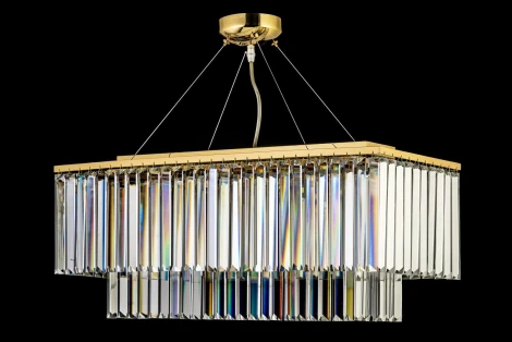Подвесная большая люстра Arti Lampadari Enio E 1.5.70x25.101 GP (220V, хрусталь, на тросе)