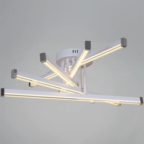 Потолочная люстра светодиодная на штанге с пультом с регулировкой цветовой температуры, яркости и ночным режимом Reluce 13090-0.3-05 WH