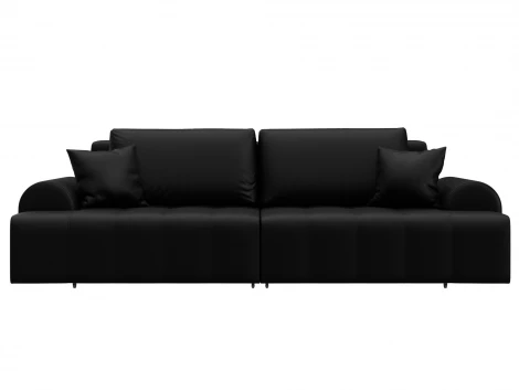 Диван прямой Лига-080 (ДСП/Пластик/Экокожа/Черный) Лига Диванов 131122