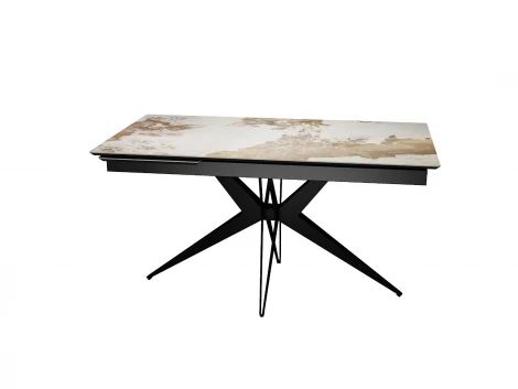 Стол DikLine DKS140 керамика PANDORA глянец, подстолье черное, опоры черные (2уп.) 00-00081185