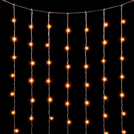 Гирлянда Занавес Облегченный 3 x 2 м Желтый 220В, 600 LED, Провод Прозрачный ПВХ, IP20
