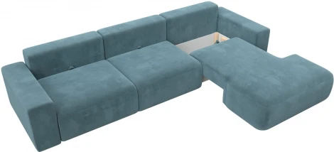 Диван угловой Лига-036 НПБ Классик Лонг правый угол (Бирюзовый/Велюр) Лига Диванов арт.121391