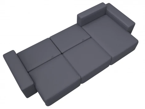 Диван угловой Лига-074 угол универсальный (ДСП/Пластик/Экокожа/Серый) Лига Диванов 129874