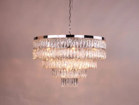 Подвесная люстра Newport 10120 10129+9/C (220V, хрусталь, на цепи, круглые)