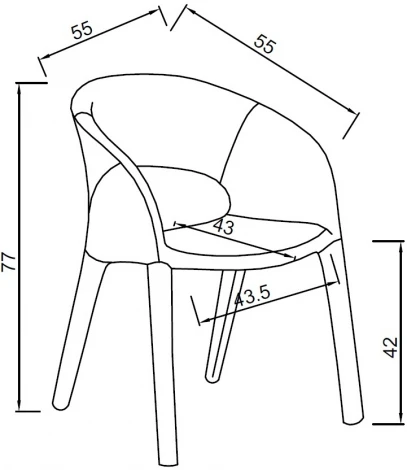 Стул обеденный экокожа бежевый 55*55*77см Garda Decor арт.160KD-80200