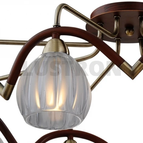 Потолочная люстра N-Light 407 407-08-53ABWBB antique brass + walnut
