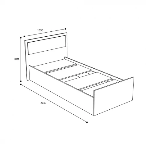 Кровать БТС 90х200 с проложками ДСП Фиеста LIGHT, венге / лоредо