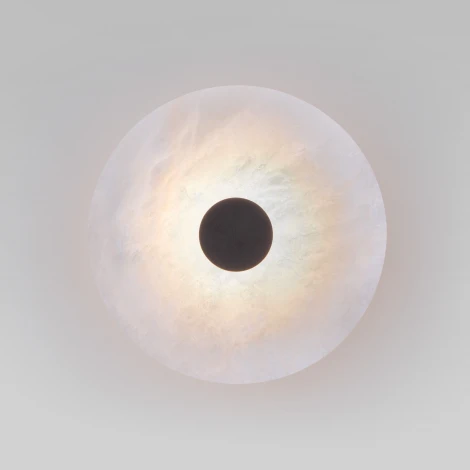 Светодиодный настенный светильник Eurosvet Thasos 40340 LED черный с мраморным рассеивателем (220V, круглые)