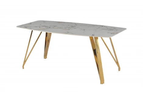Стол обеденный IST-CASA Соар-2 F-1690,160х90х76 см, серо-золотая керамика/золото