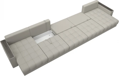 Диван П-образный с декором Лига-049 НПБ Мегалонг Лига Диванов (Рогожка) арт.128518