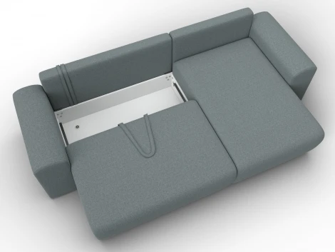 Диван угловой Лига-099 угол универсальный (ДВП,ДСП,ЛДСП,Брус,Фанера/Пластик/Рогожка/Серый) Лига Диванов 133694