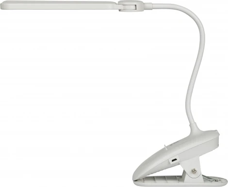 Офисная настольная лампа светодиодная на прищепке с регулировкой цветовой температуры и яркости зарядка от USB ЭРА NLED-512-6W-W (сенсорный выключатель)