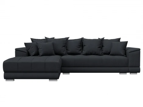 Диван угловой НордСтар левый угол (ДСП,Брус/Пластик/Замша/Темно-серый) Лига Диванов 128209L