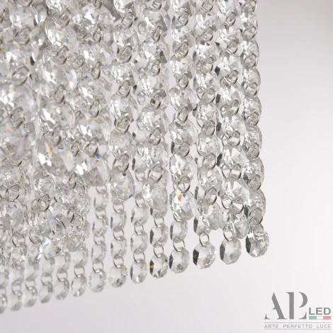 Подвесная люстра светодиодная APL LED Sicilia SH05.57.A.Ni.4000 (220V, хрусталь, на тросе)