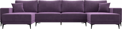 Диван П-образный Льюес (Сиреневый/Микровельвет) Лига Диванов арт.122419