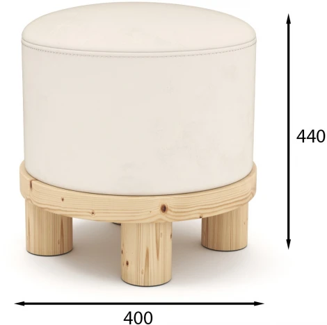 Пуф Arsko Сканди 1 молочный велюр