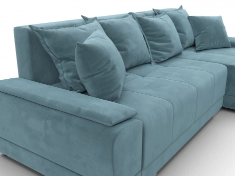 Диван угловой Лига-119 угол правый (ДСП,Брус,Фанера,ЛДС,Велюр/Бирюзовый) Лига Диванов 137090