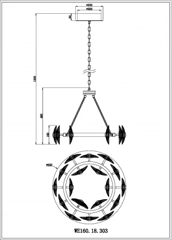 Подвесной светильник Pamela WE160.18.303 Wertmark (LED, 220V, хрусталь, на цепи, круглые)