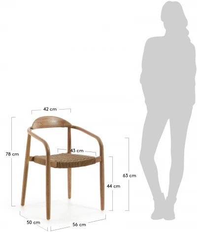 Стул уличный La Forma (ex Julia Grup) Nina (Бежевый/ Веревка,Эвкалипт,Акация,Дерево)