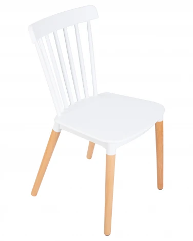 Стул обеденный THEO (ножки светлый бук, цвет белый (W-02))